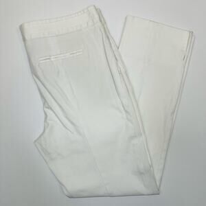 Tory Burch White Cotton Straight Leg Ankle Pants Size 10